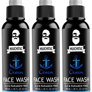 Muuchstac Ocean Face Wash for Men (2 x 100ml) – Anti-Acne/Pimple, Oil Control & Skin Brightening Cleanser – with Niacinamide, Menthol & Licorice Extracts – For All Skin