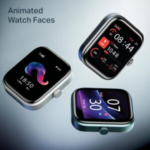 Fire-Boltt Ninja X Ring Smart Watch with 1.96” Large Display, Bluetooth Calling, Wireless Charging, AI Voice Assistant, 500+ Watch Faces, Health Suite, Smart Watch for Man & Woman – Blue S
